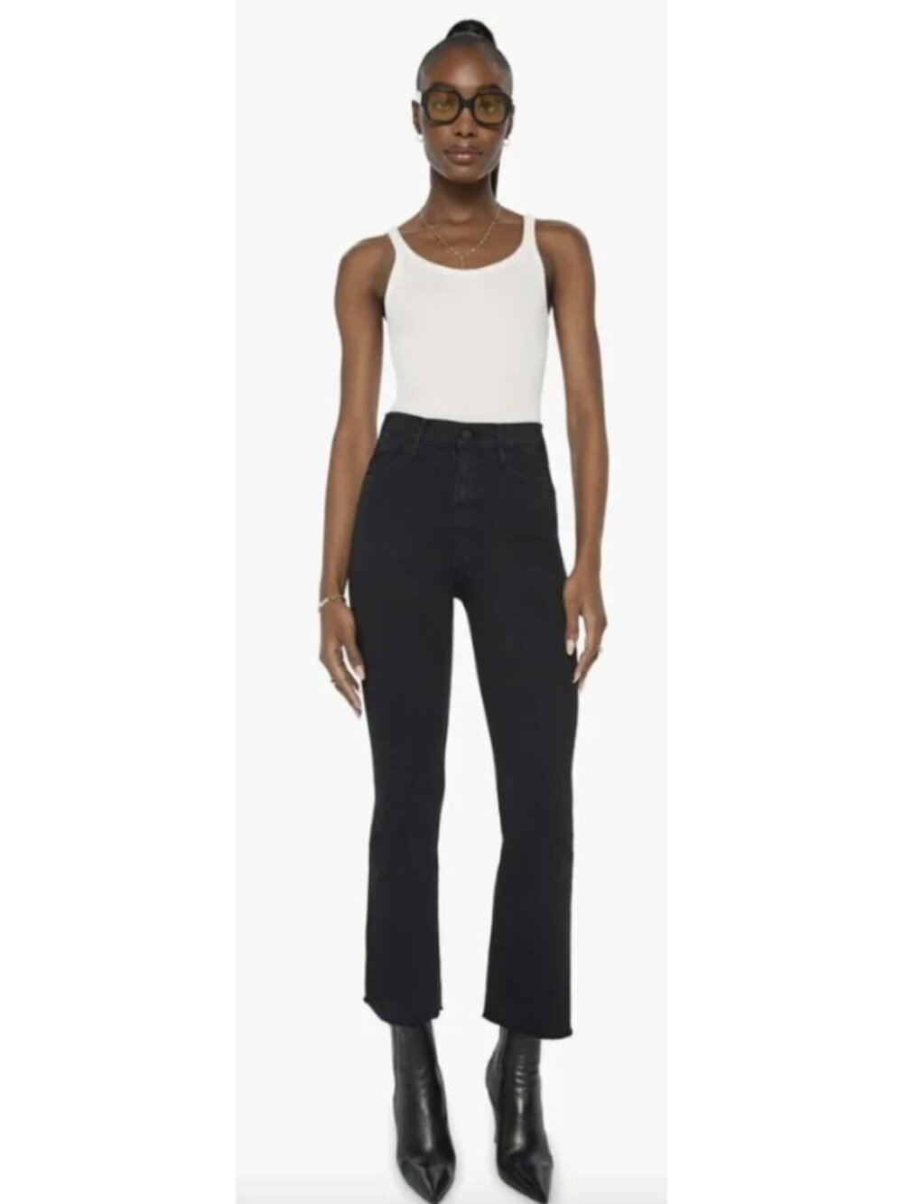 MOTHER The Hustler Ankle Fray Jeans in Not Guilty Size 29 Minimalist Denim